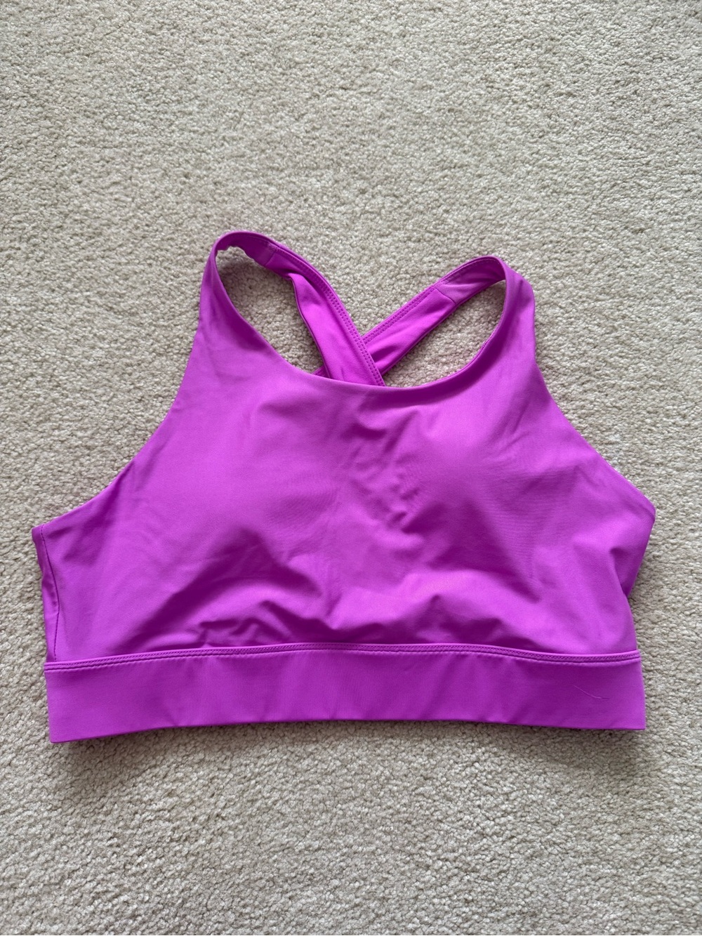 Fabletics High-Neck Crossback Sports Bra - Purple